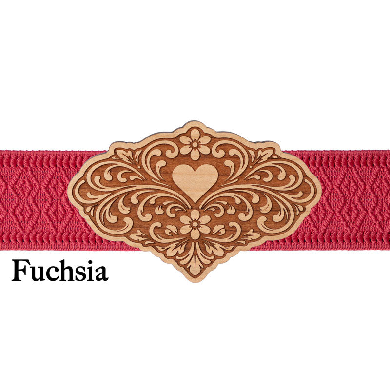 Schließe für Dirndlschürze mit pinkem Band für individuelle Dirndl Styles