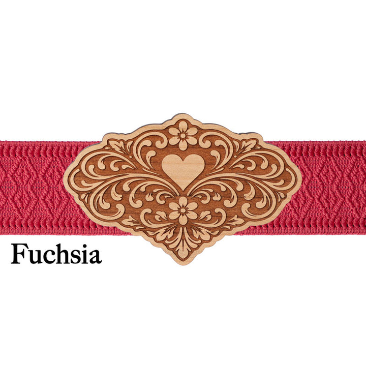 Schließe für Dirndlschürze mit pinkem Band für individuelle Dirndl Styles