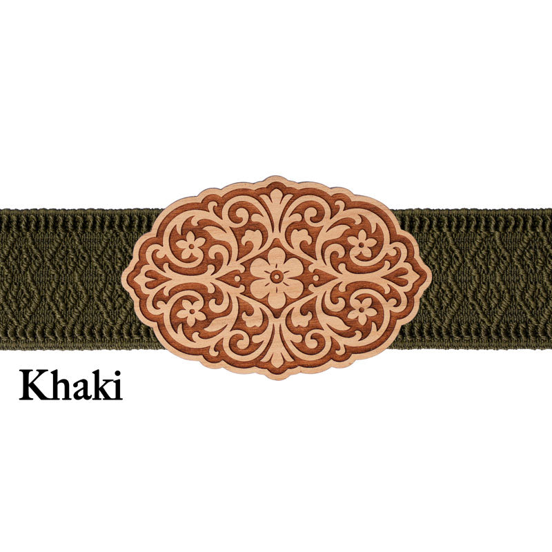 Dirndl Schnalle mit khakifarbenem Band