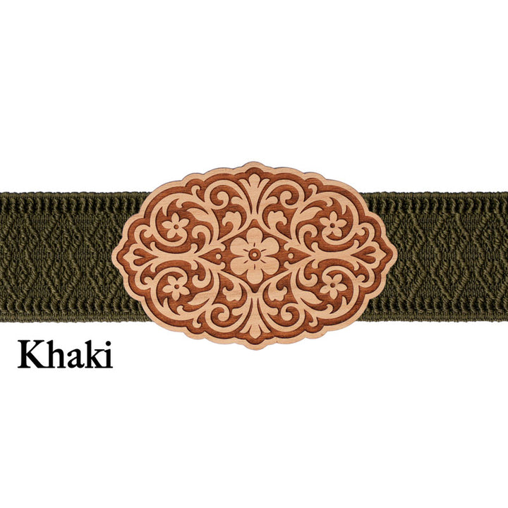 Dirndl Schnalle mit khakifarbenem Band