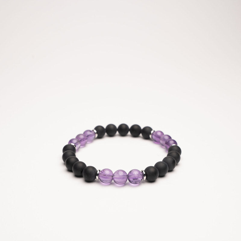 Ametyst und Schwarzer Onyx Armband 