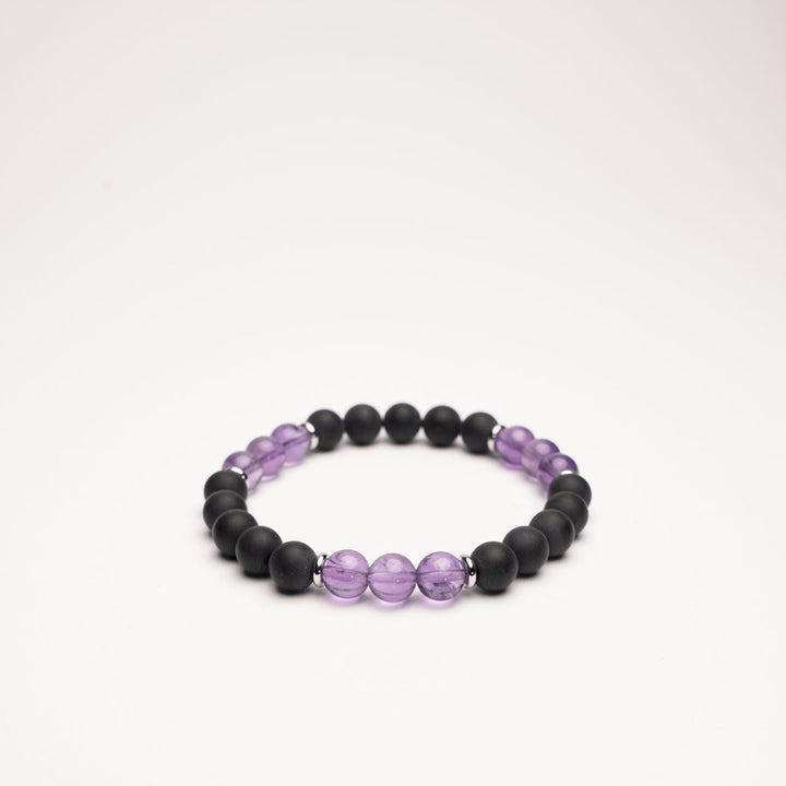 Ametyst und Schwarzer Onyx Armband 