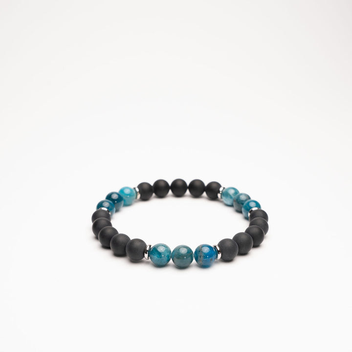 Edelstein Armband Apatit mit Schwarzem Onyx 