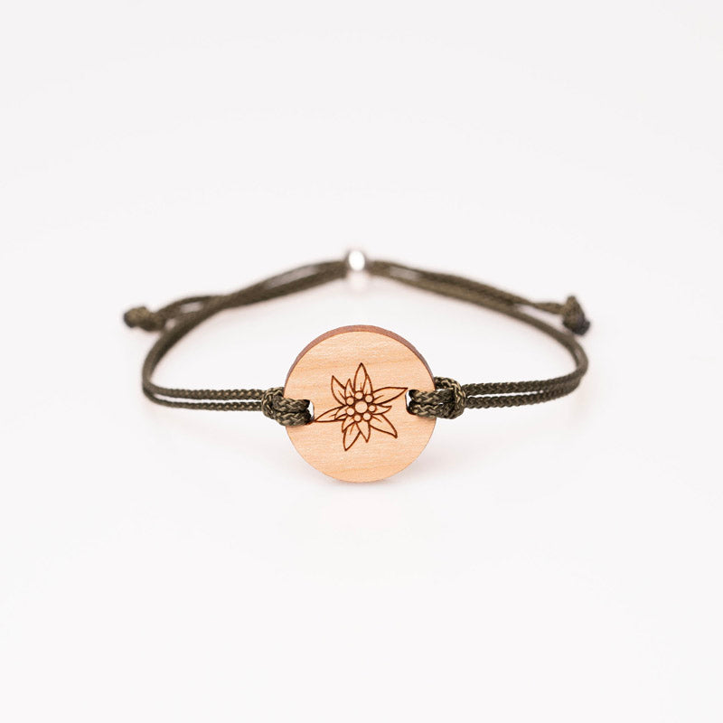 Edelweiss Armband aus Holz, Personalisierbar, Hergestellt in Deutschland