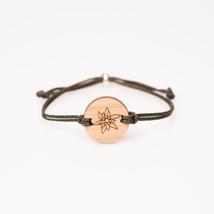 Edelweiss Armband aus Holz, Personalisierbar, Hergestellt in Deutschland