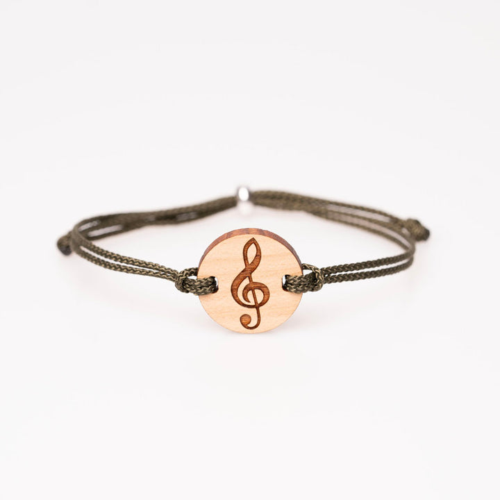 Notenschlüssel Armband personalisierbar aus Holz