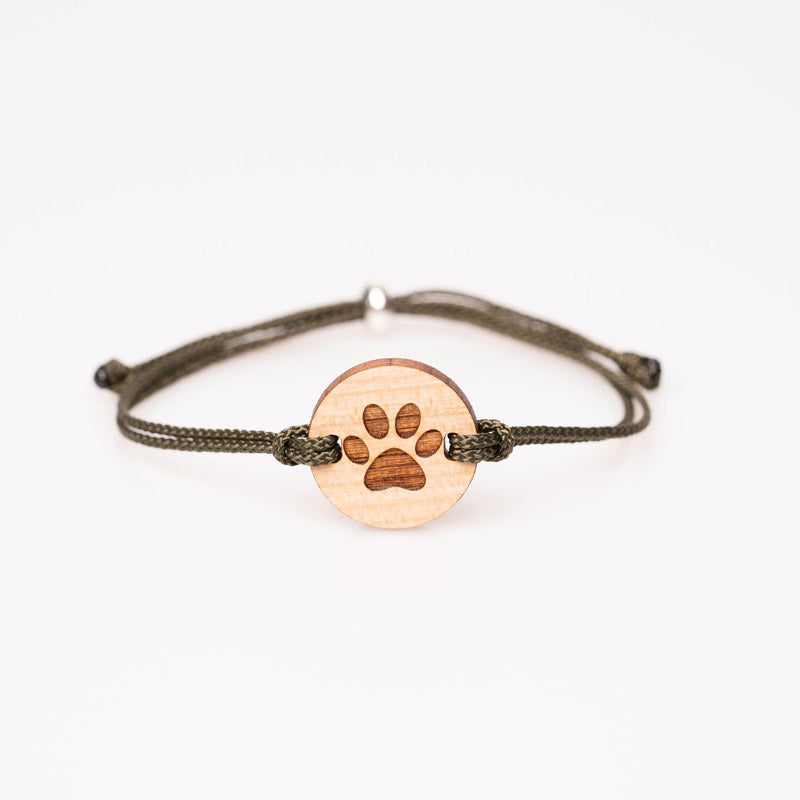 Armband Pfote Motiv aus Holz 