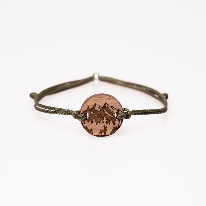 Berg Motiv Armband aus Nussbaum