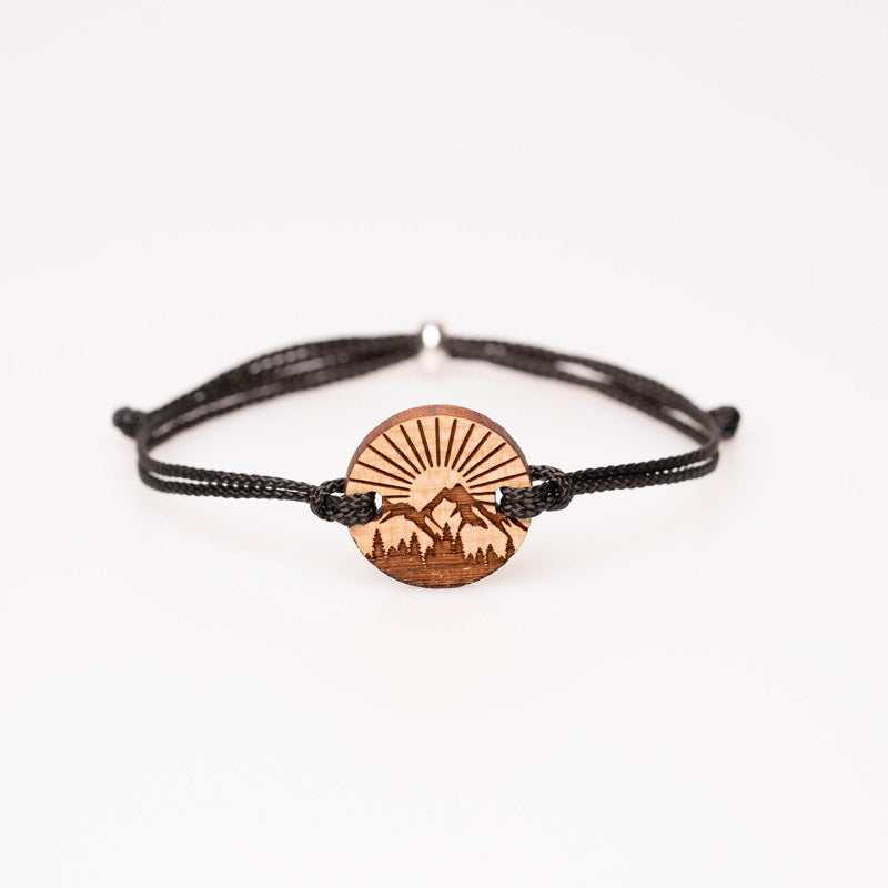 Berg und Natur Armband aus Kirschholz mit Verstellbaren Armband 