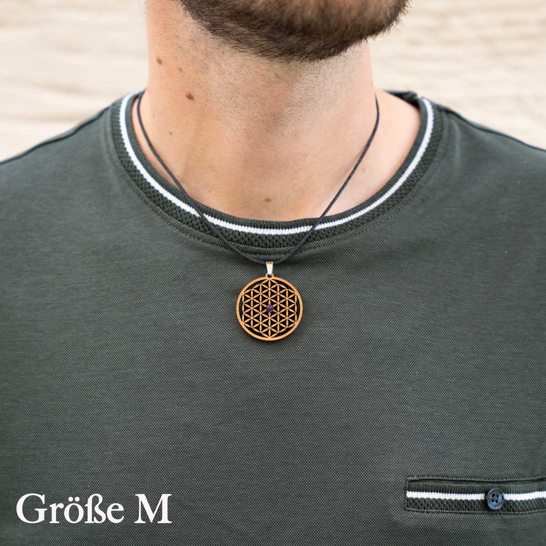 Blume des Lebens Tragebild Amulett Größe M 
