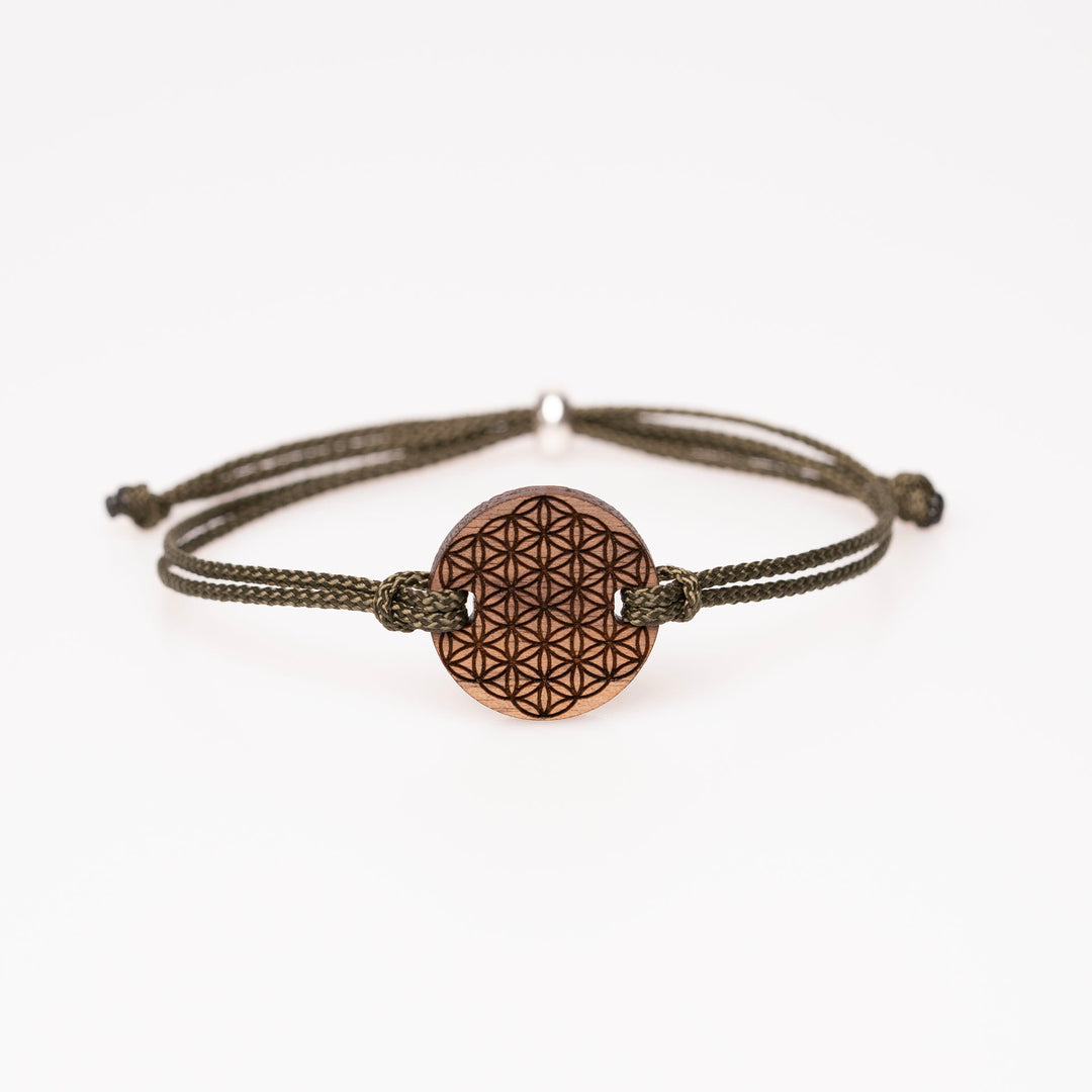 Blume des Lebens Armband Nussbaum