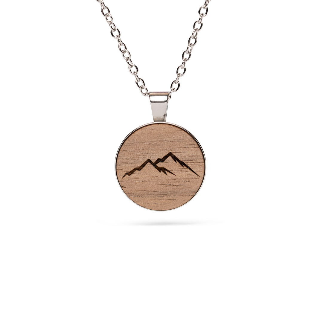 Berge Halskette Nussbaum Holzschmuck 