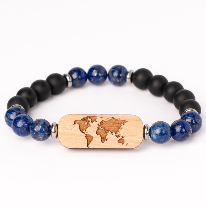 Armband Weltkarte mit Edelsteinen