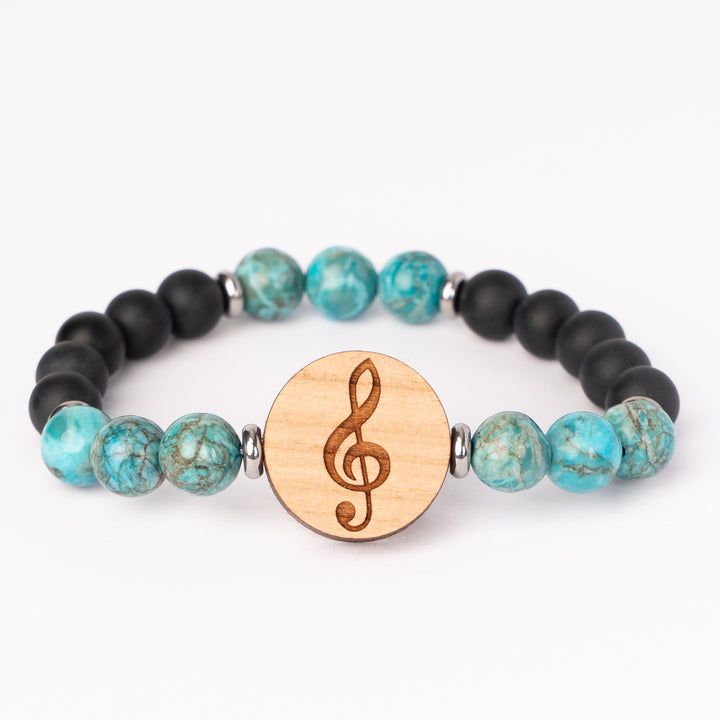 Armband Notenschlüssel mit Edelsteinen