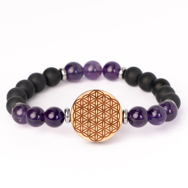 Armband Blume des Lebens mit Edelsteinen