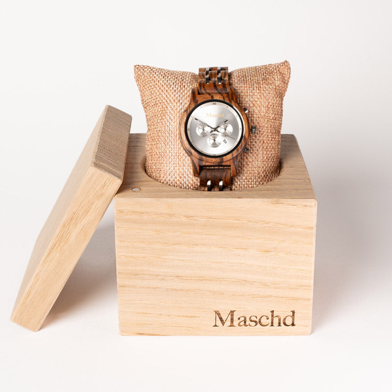 Uhren Verpackung eichen würfel mit der Damen uhr aus zebrano 