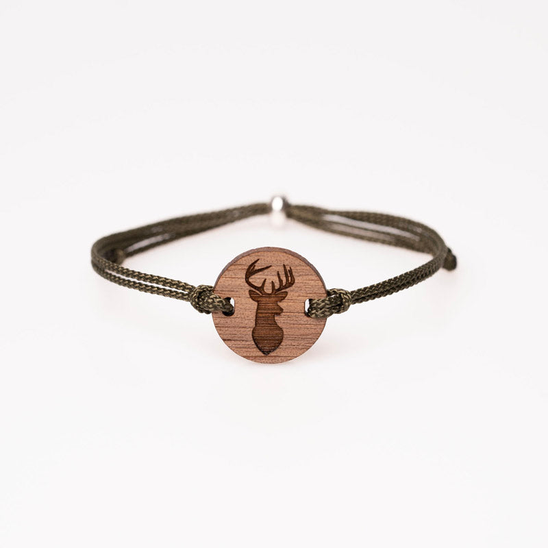 Holzschmuck Armband Hirsch Motiv 