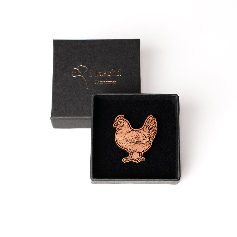 Huhn Pin anstecker in schachtel 