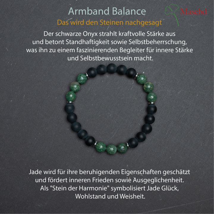 Edelstein Armband | Schwarzer Onyx und Jade