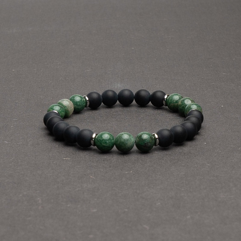 Schwarzer Onyx mit jade Edelsteinarmband