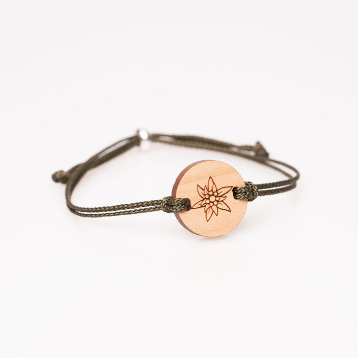 Edelweiss Holzschmuck. Nachhaltiges Armband 