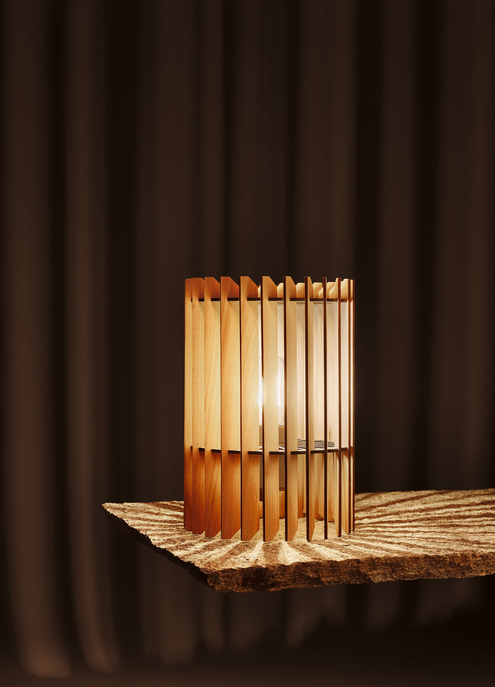 Schattenmuster Lampe, Kirschholz, Schlafzimmerleuchte, 