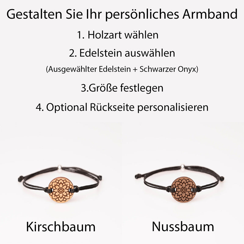 Armband Mandala Blume mit Edelsteinen