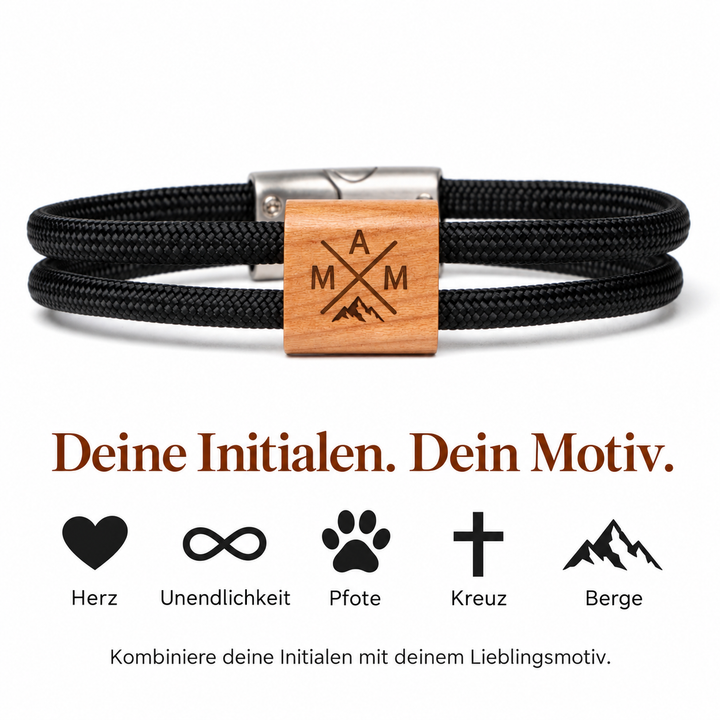 Holzarmband mit Initialien – Initialen & Motive