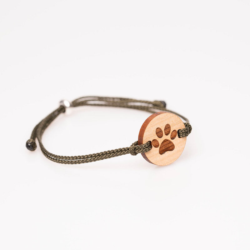 Pfoten Abdruck Motiv Armband aus Holz 