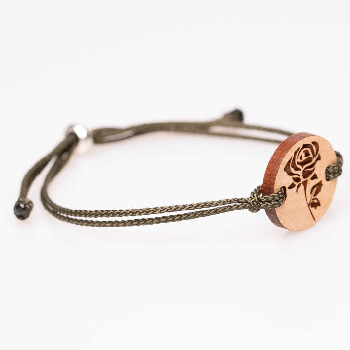 Holzschmuck Armband mit Rosenmotiv 