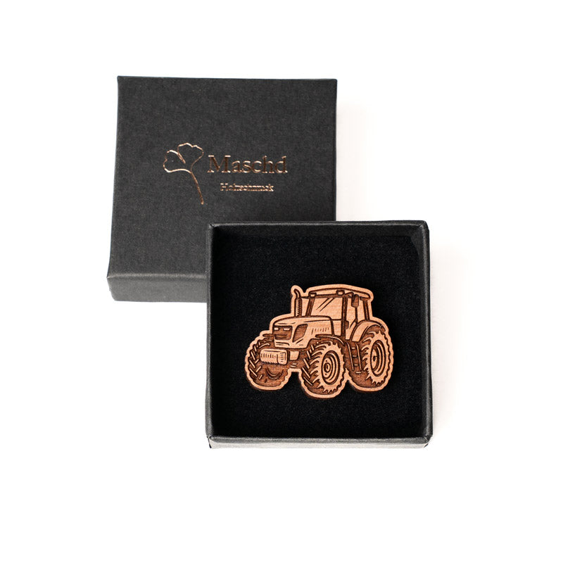 Traktoranstecker aus Holzi n Schachtel