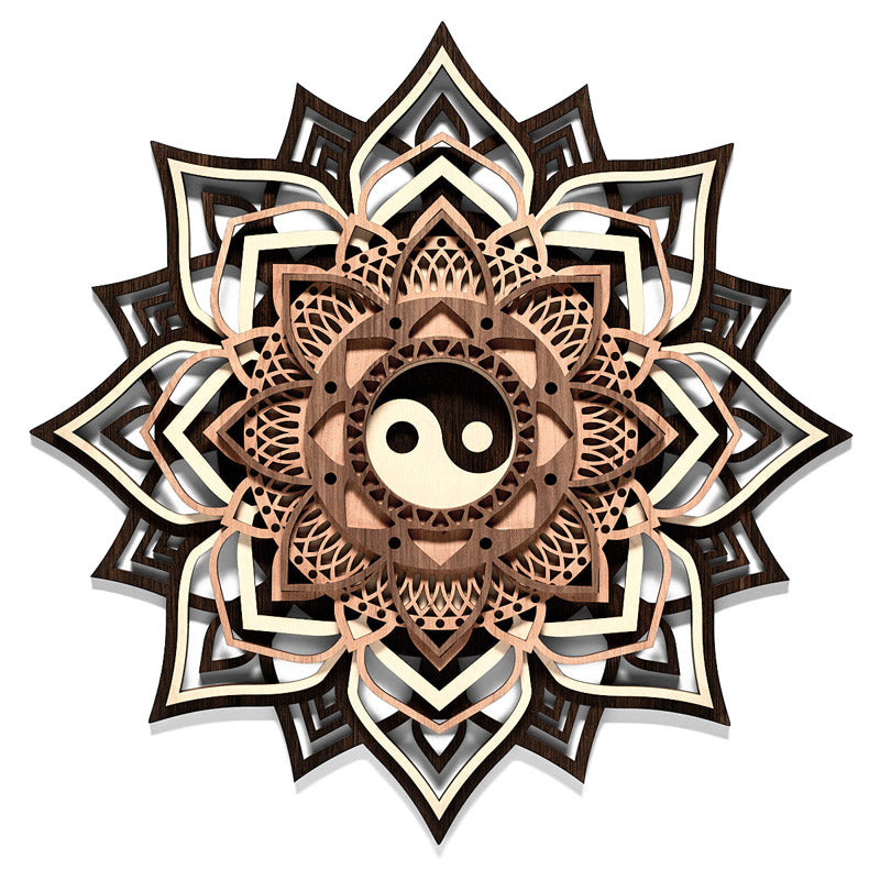 Yin und Yang Wandbild aus Holz 