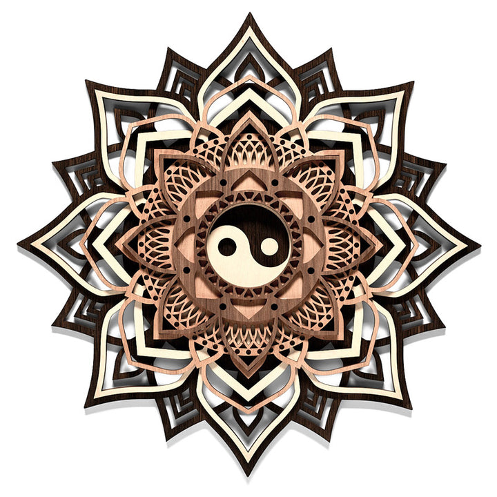 Yin und Yang Wandbild aus Holz 