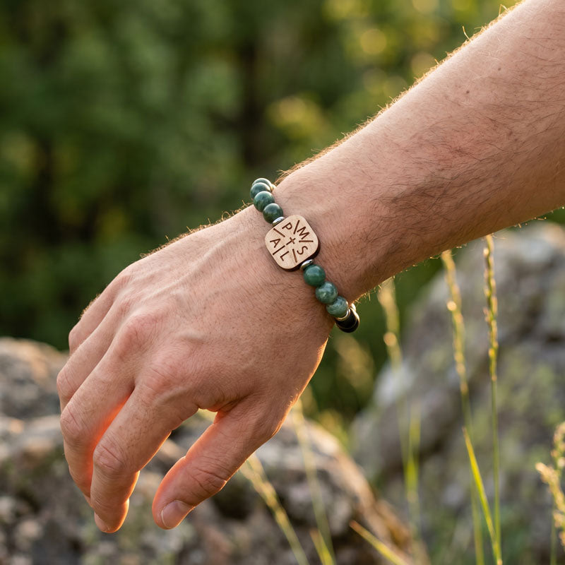 Initialen Kreuz Armband mit Edelsteinen