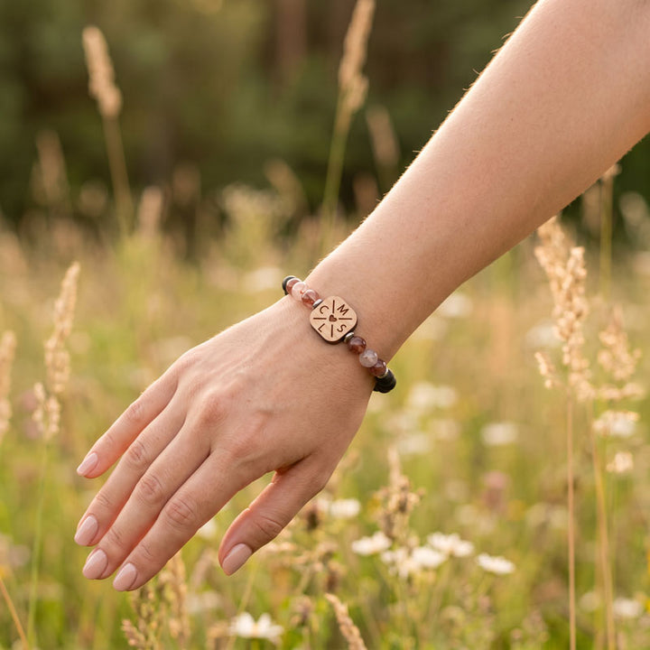 Initialen Herz Armband mit Edelsteinen