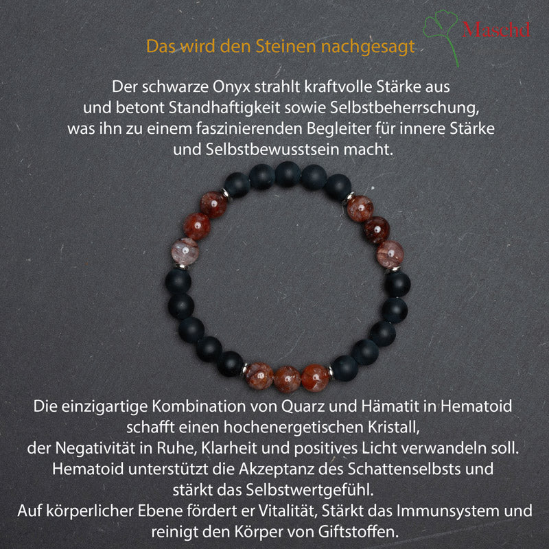 Roter Hematoid und Schwarzer Onyx Bedeutung und Wirkung 