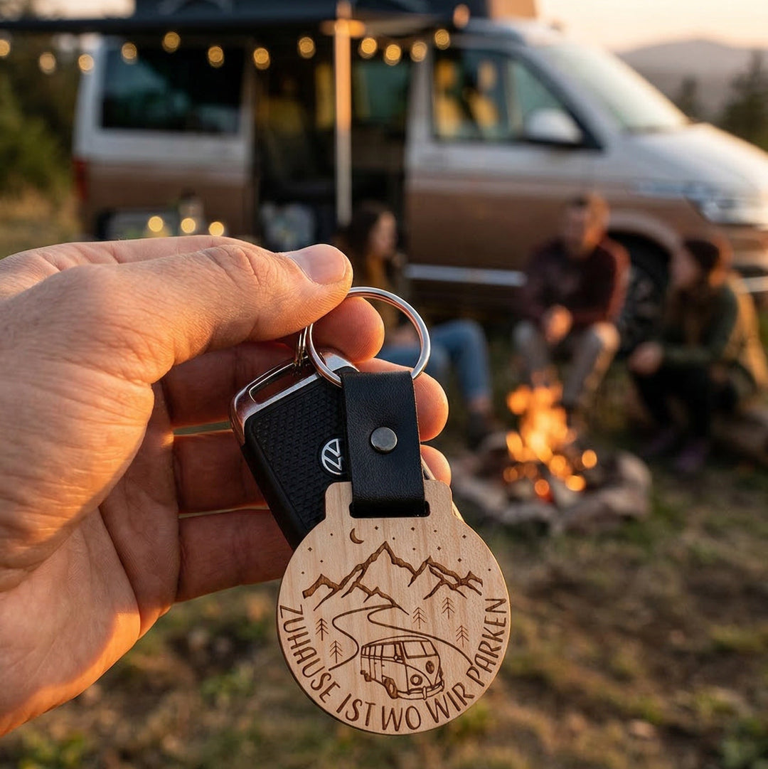 camping schlüsselanhänger Zuhause ist wo wir Parken Schlüsselanhänger – Maschd