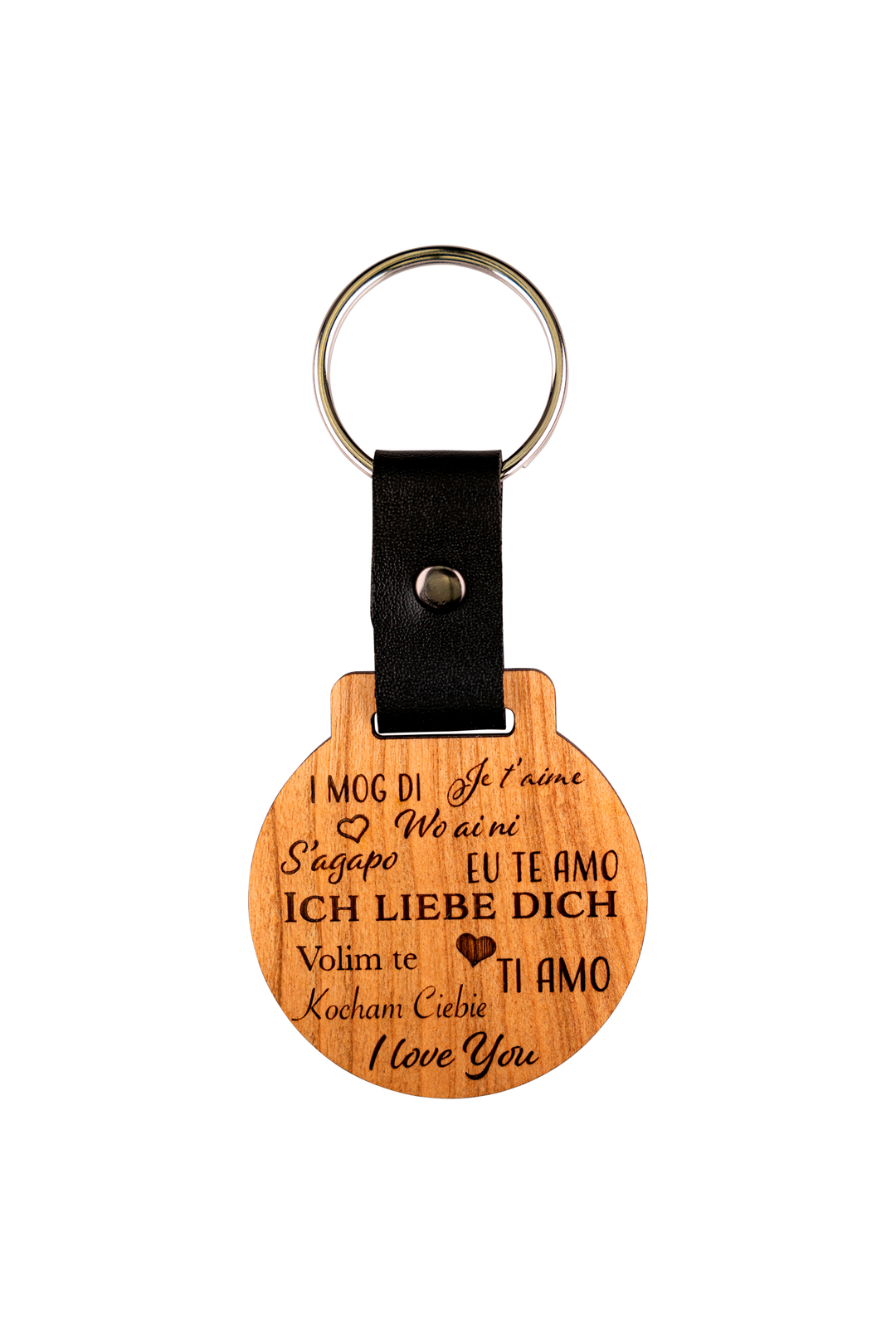 Ich liebe dich Schlüsselanhänger Kirschholz