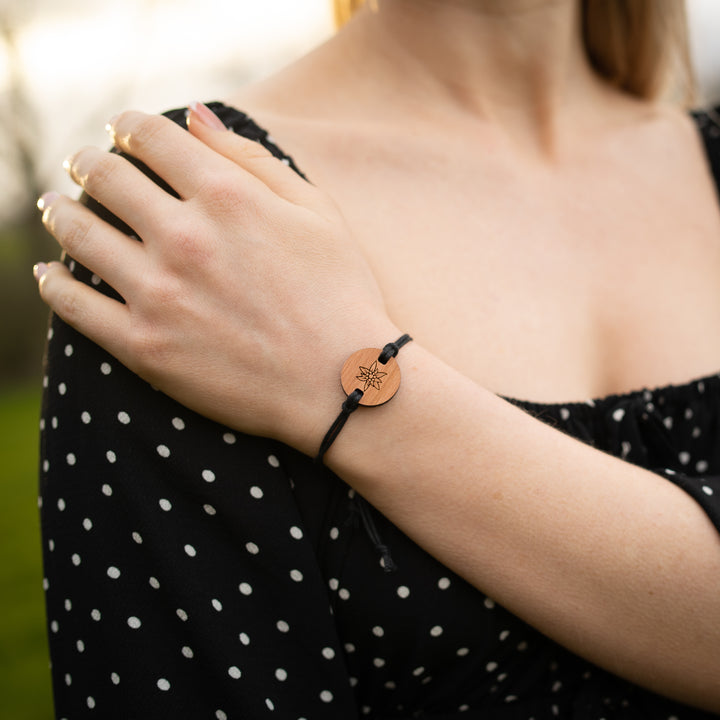 Edelweiss Armband Personalisiert Holzschmuck 