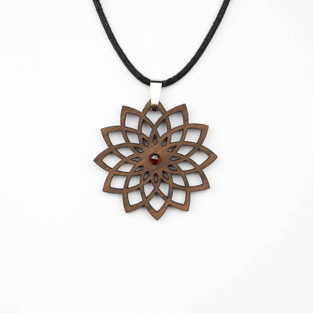Halskette Mandala mit Edelstein Granat
