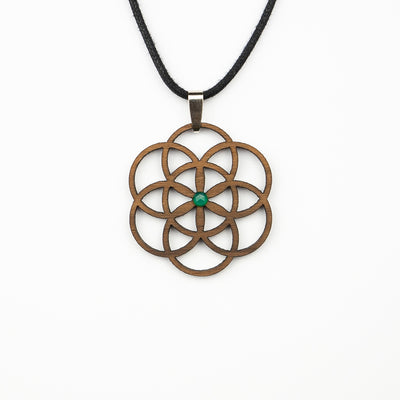 Amulett mit Edelstein Samen des Lebens 