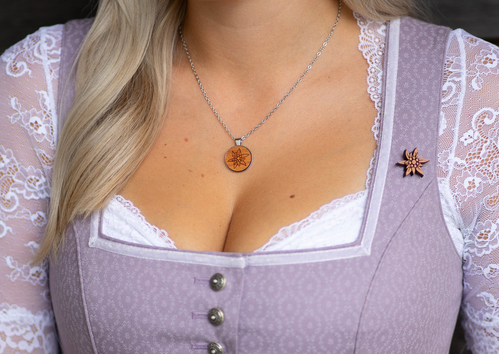 Edelweiss Halskette Dirndl Trachtenschmuck