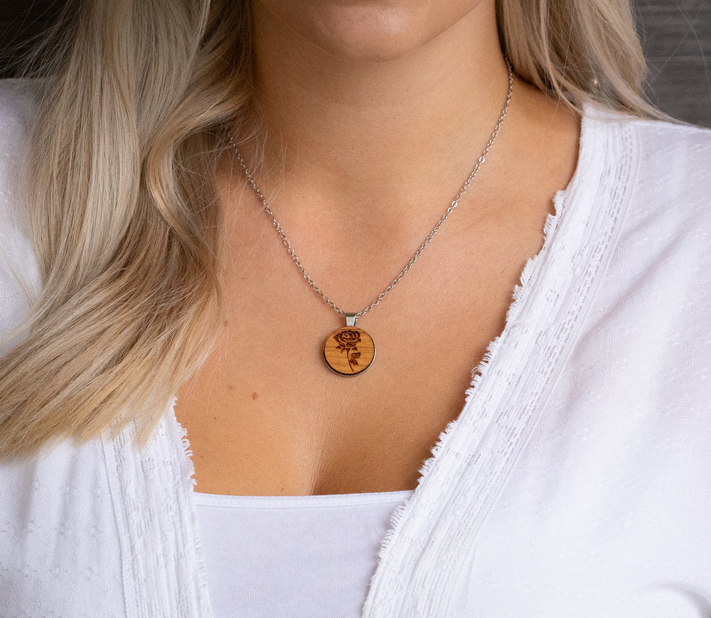 Rosen Halskette Holzschmuck 